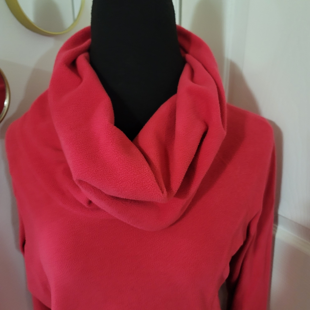 Columbia Women's Vibrant Pink Cowl Neck Sweatshirt Size Medium - Picture 2 of 4
